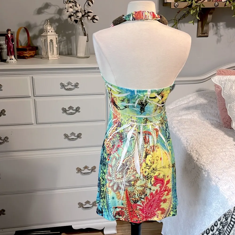 Cristinalove Halter Dress Mini Womens Small - Image 10