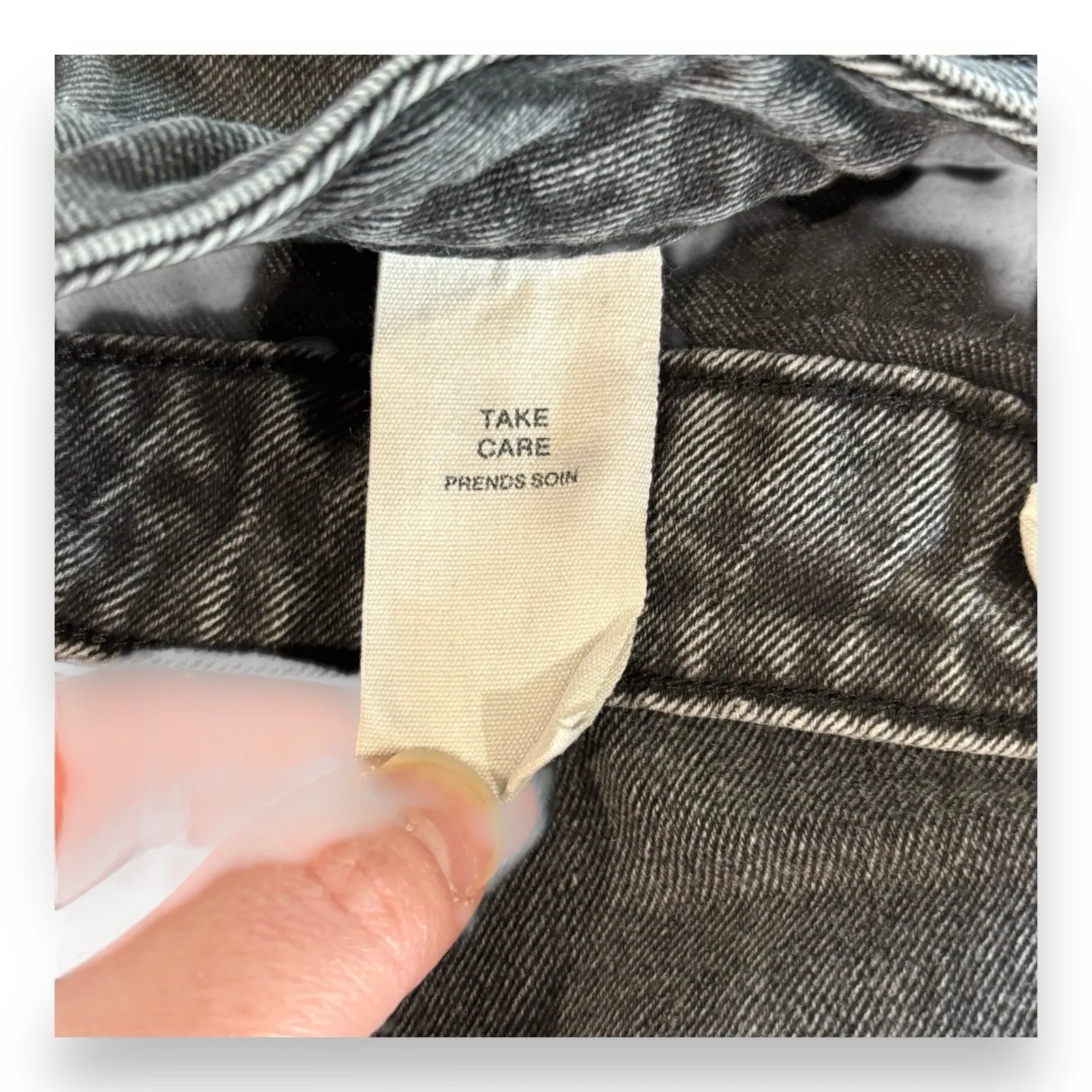 Avec Les Filles Cropped Straight Leg Jeans Women's 27 Black Distressed High Rise - Image 4