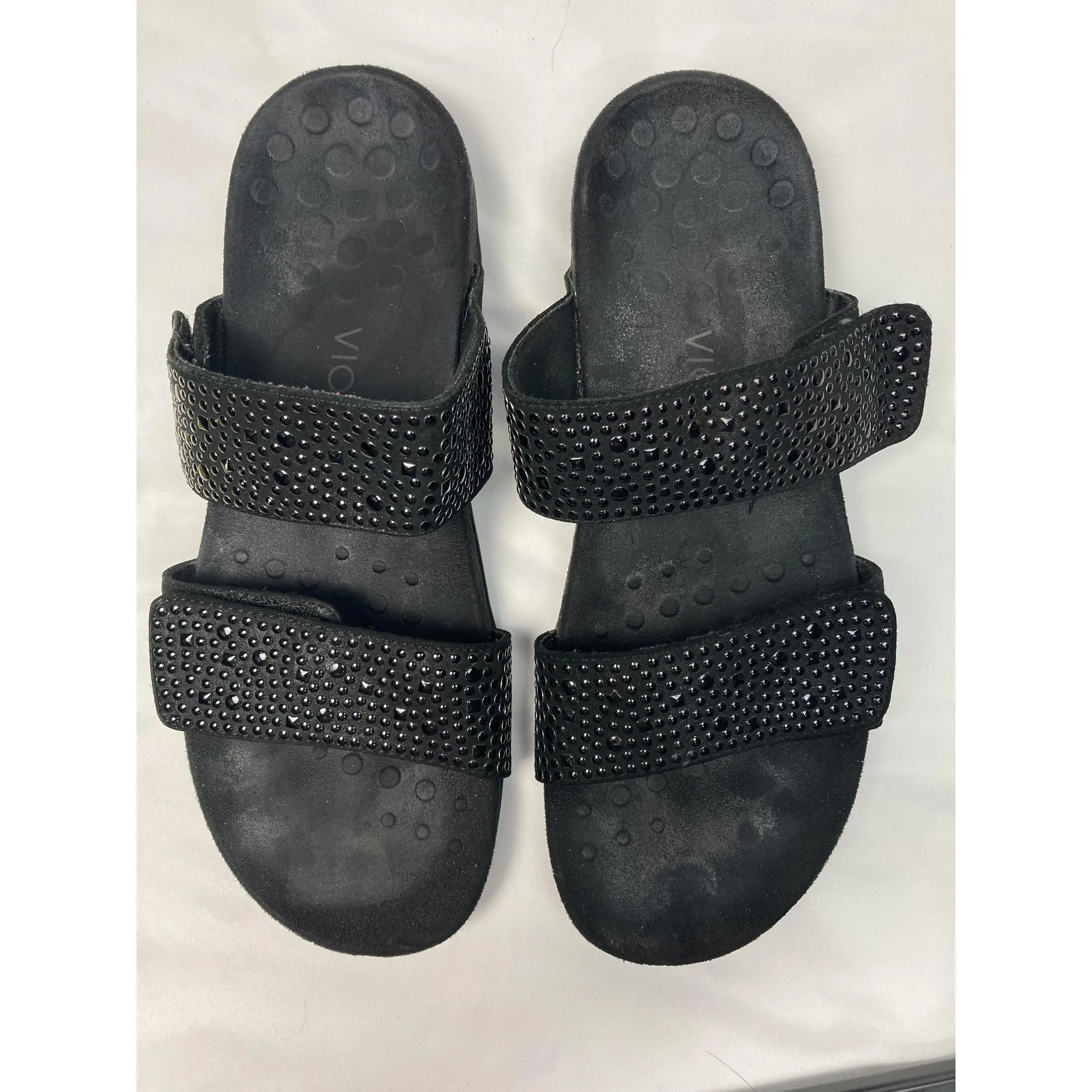Vionic  Black‎ Double Strap Rhinestones Slide Sandals Sandals US 8.5(?) - Image 7