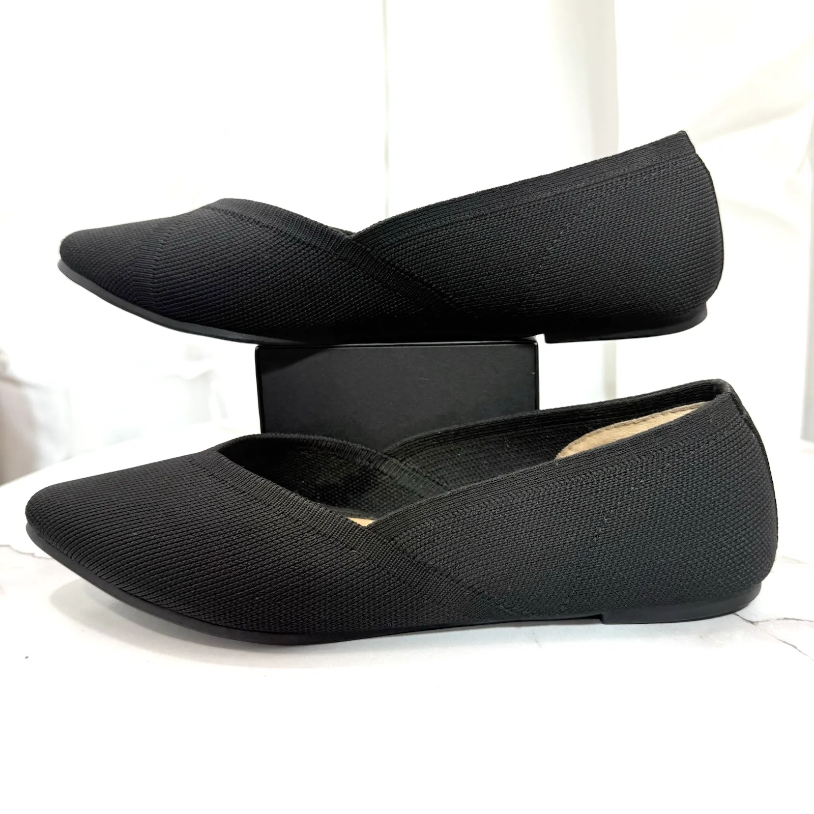 Cynthia Rowley Women's Black Pointed Toe Slip On Ballet Flats Size 7.5 M - Image 4