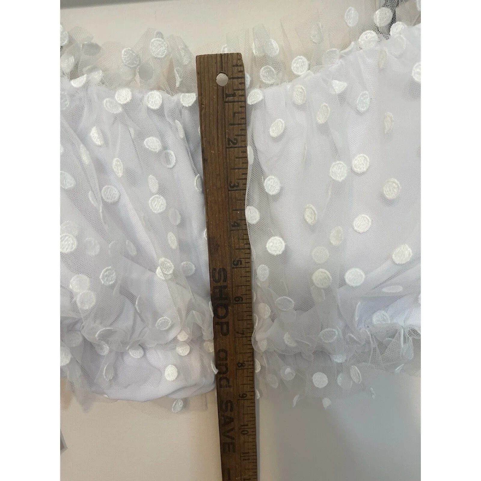 MAJORELLE REVOLVE Bye‎ Bye Baby Polka Dot Sheer Long Sleeve Crop Top Small - Image 8