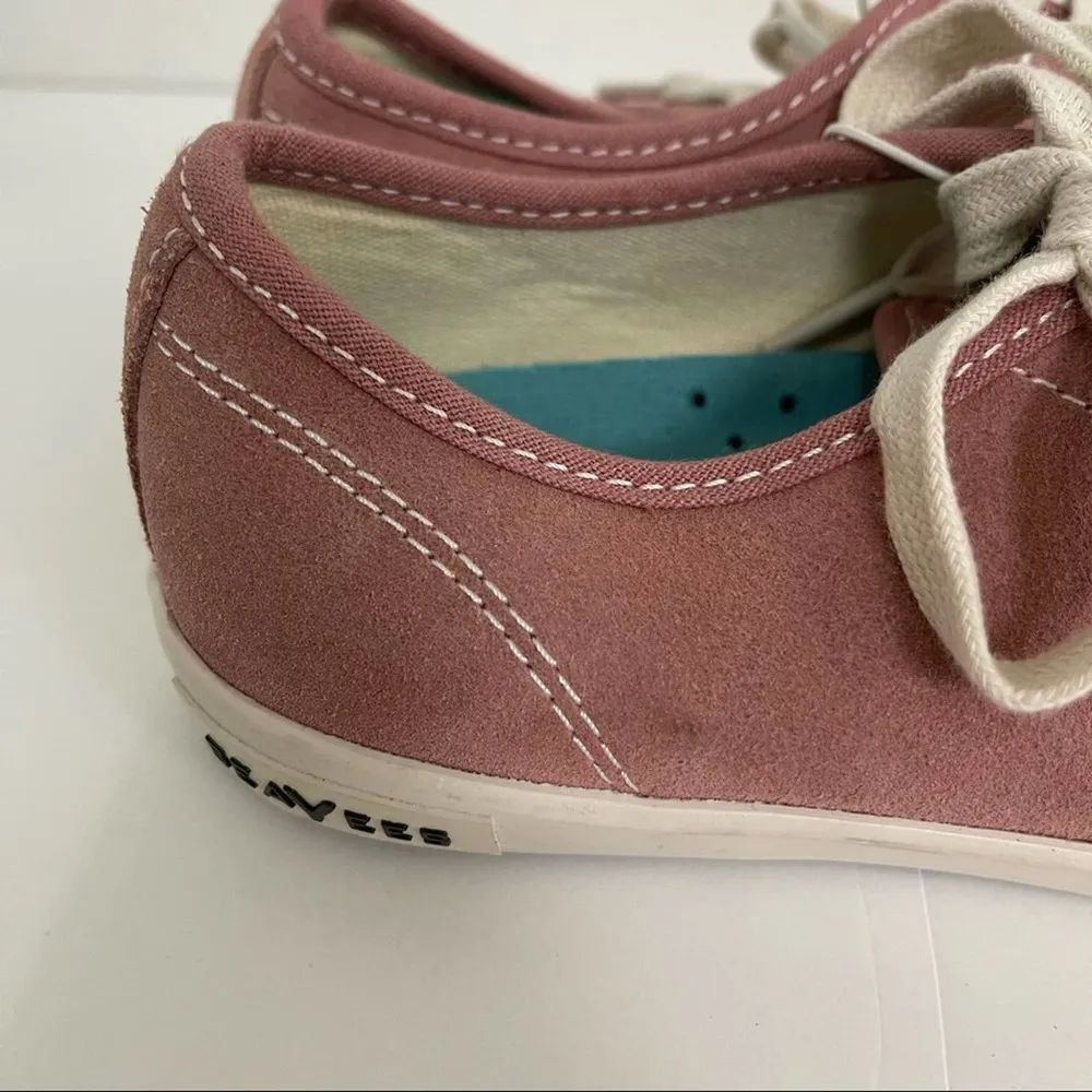 NWOT SEAVEES Monterey suede lace up sneaker flats shoes rose blush pink SZ 6.5 - Image 9
