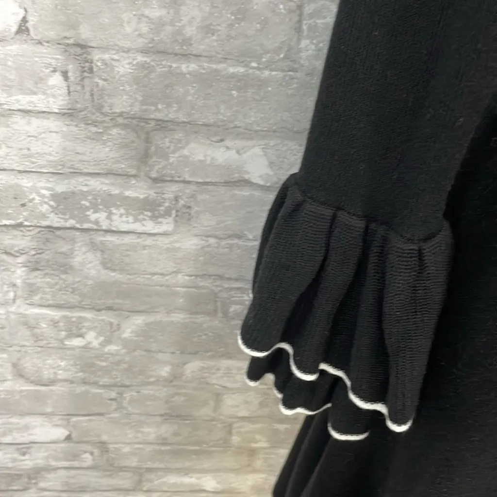 Vince Camuto Black Long Sleeve Sweater Dress with Ruffle Cuffs - Image 2