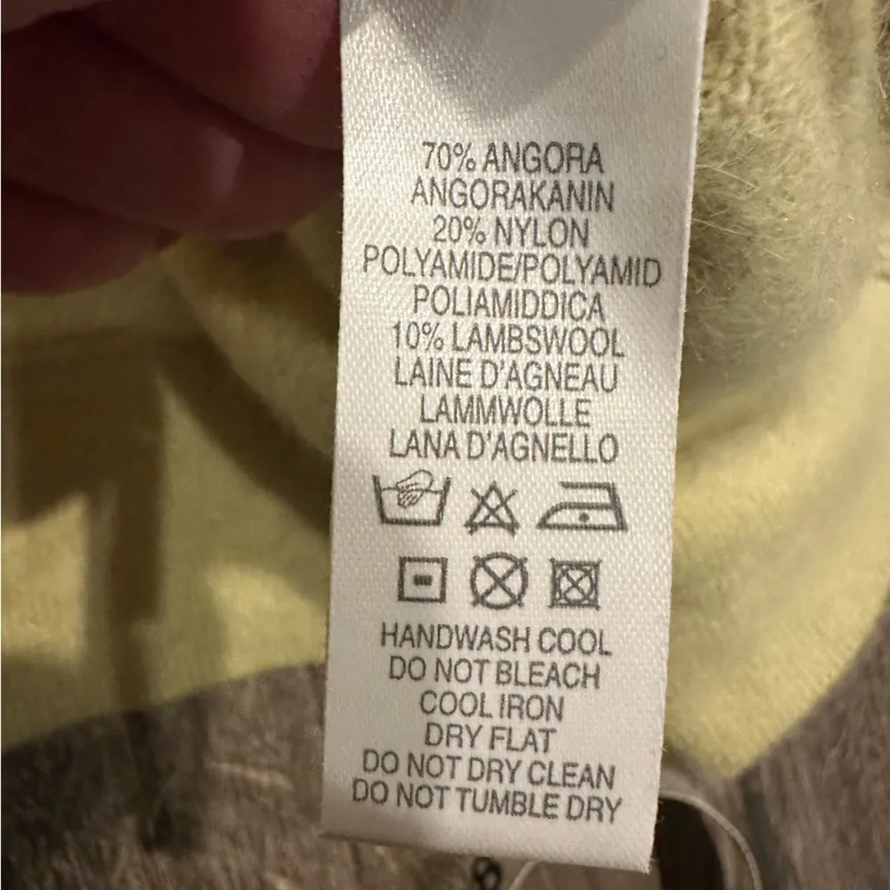 Paul Smith Women's Sweater XL Thin Angora Lambswool Crew Neck Soft Made in Italy Yellow - Image 5