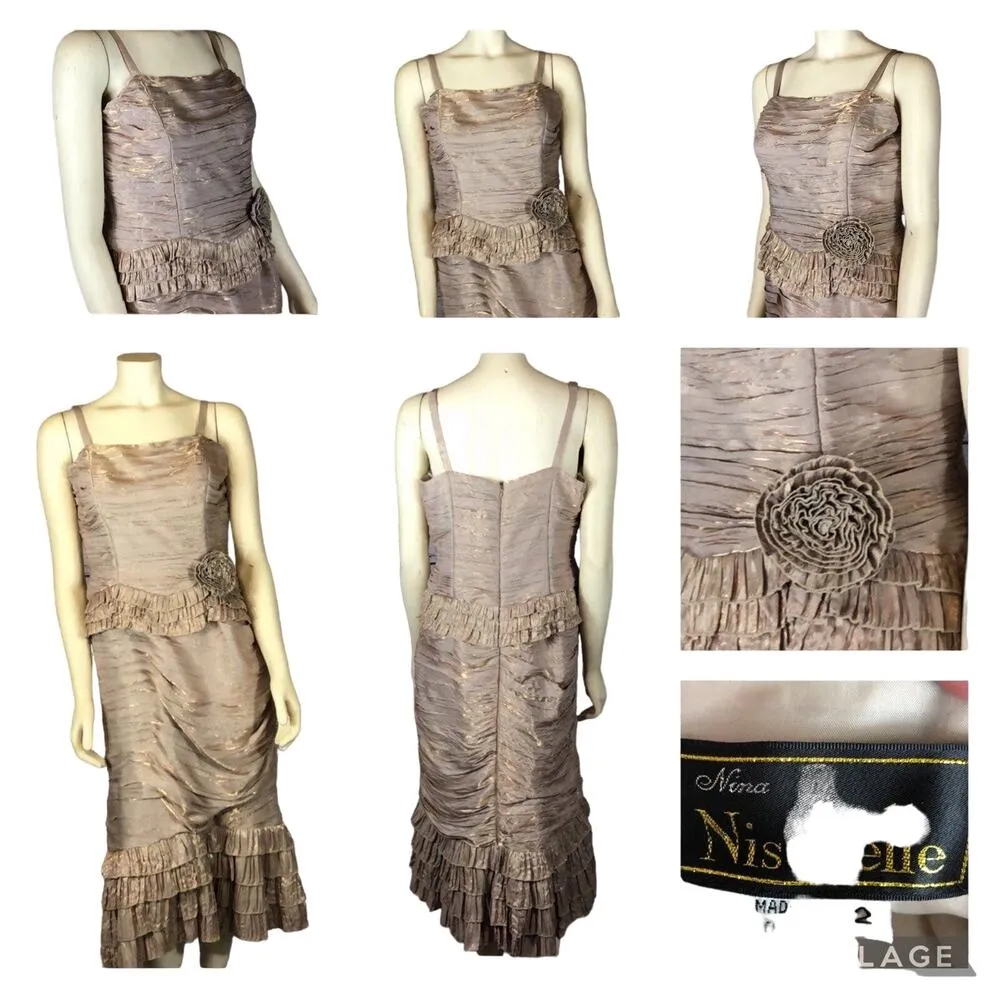 Nina Nischelle Mother of the Bride Formal Dress size 12 Gold - Image 10