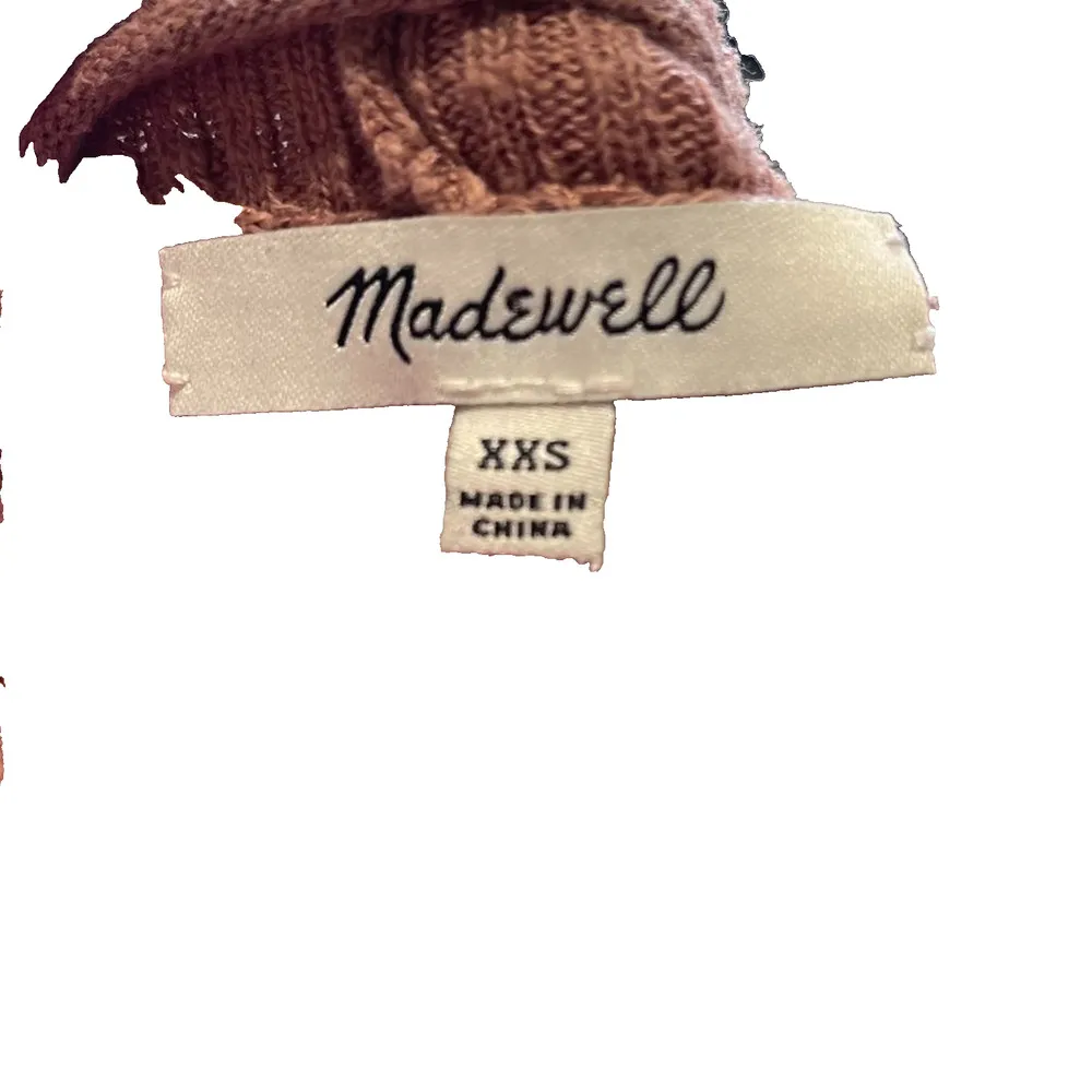 MADEWELL Sweater Women Size XXS Cardigan Reddish Fall Long Sleeve Tight Knit - Image 3