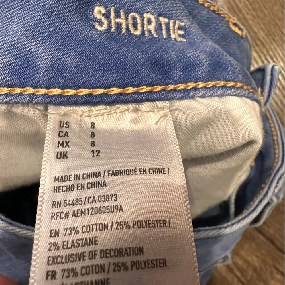 American Eagle Denim Jean Shorts Women's Super Stretch Shortie Size 8 Daisy Duke - Image 6