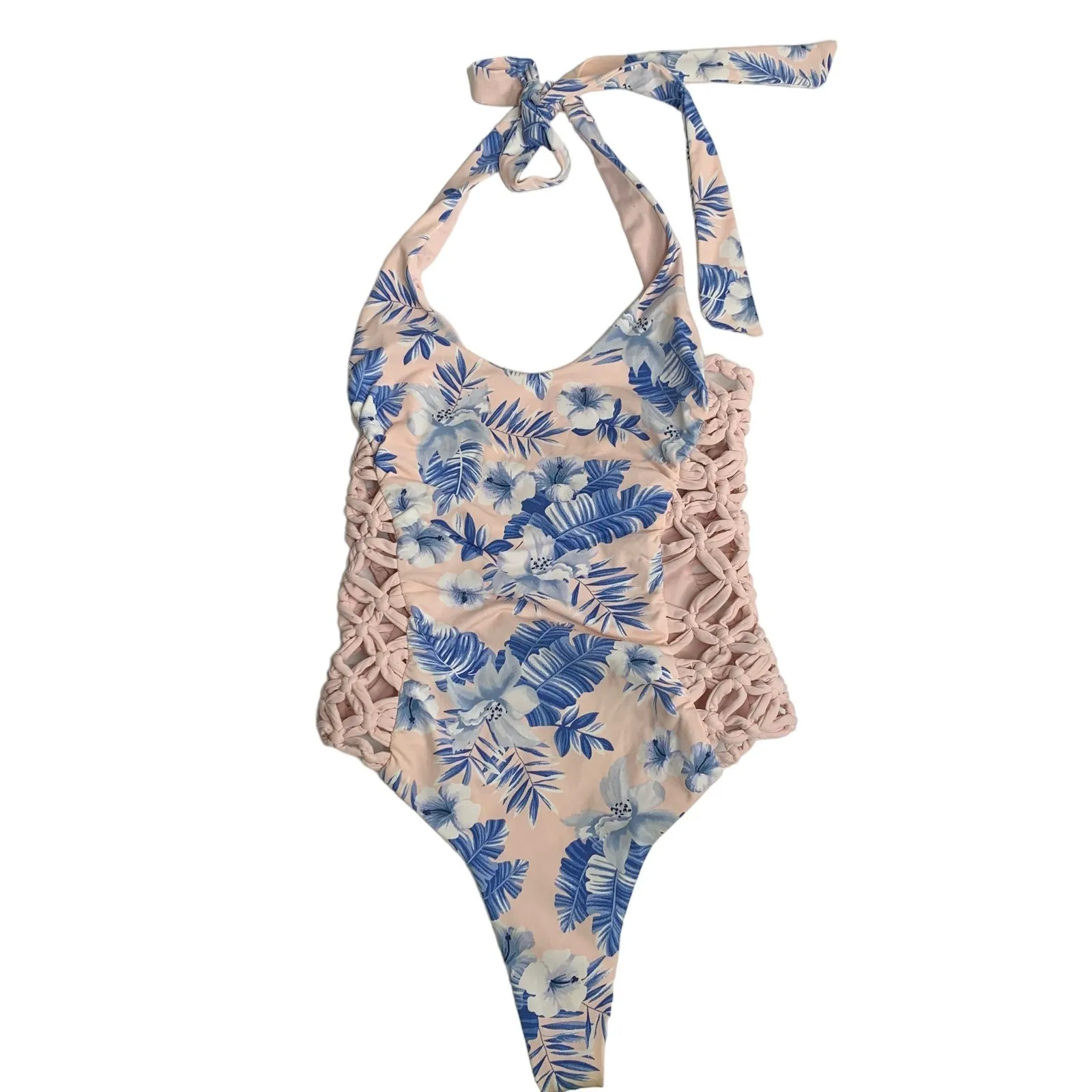 Frankie’s Bikinis Camilla One Piece Floral Pink Cutout Womens Cheeky Size XS - Image 9