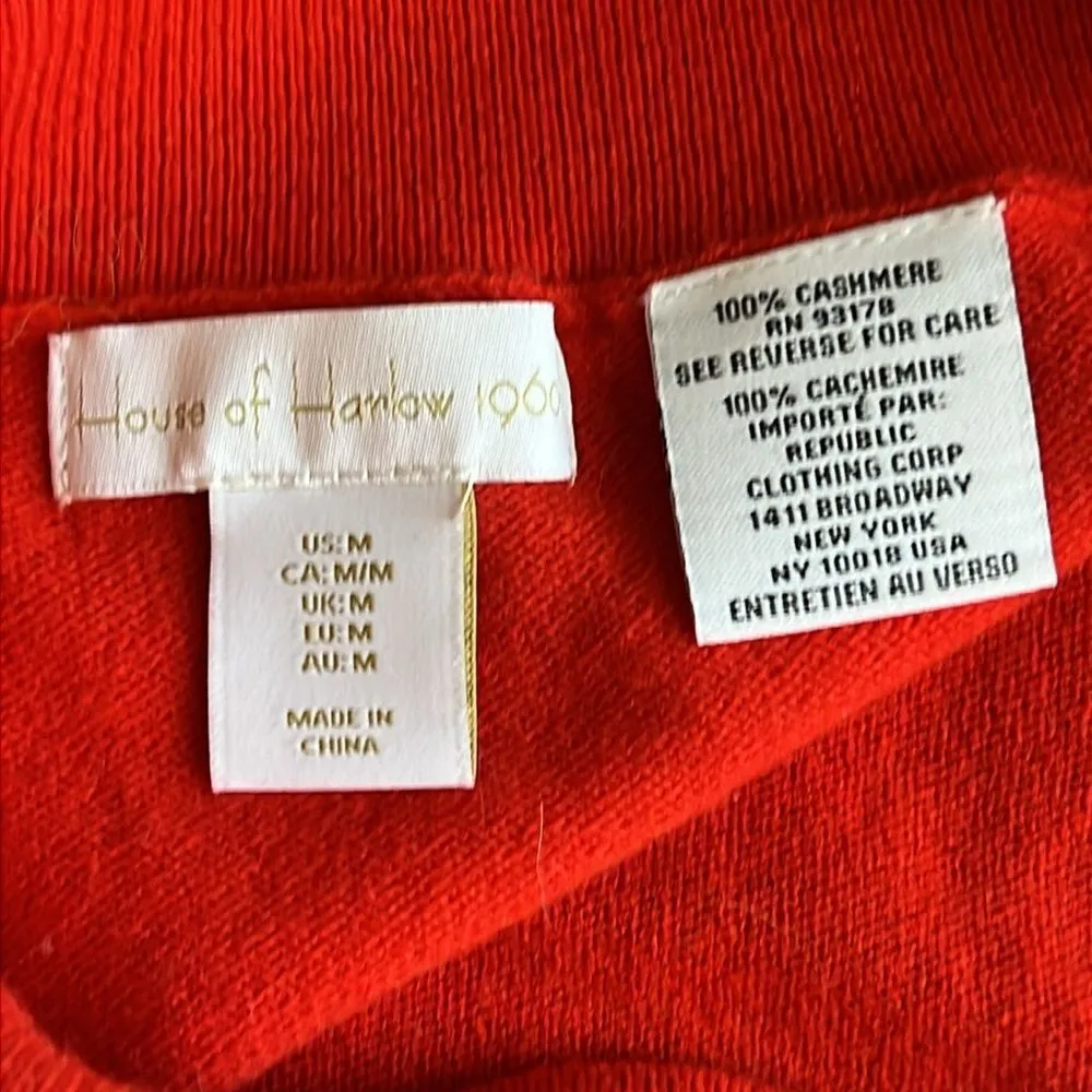 House of Harlow Cashmere‎ Skirt and Sweater set C24 Red Size M - Image 14