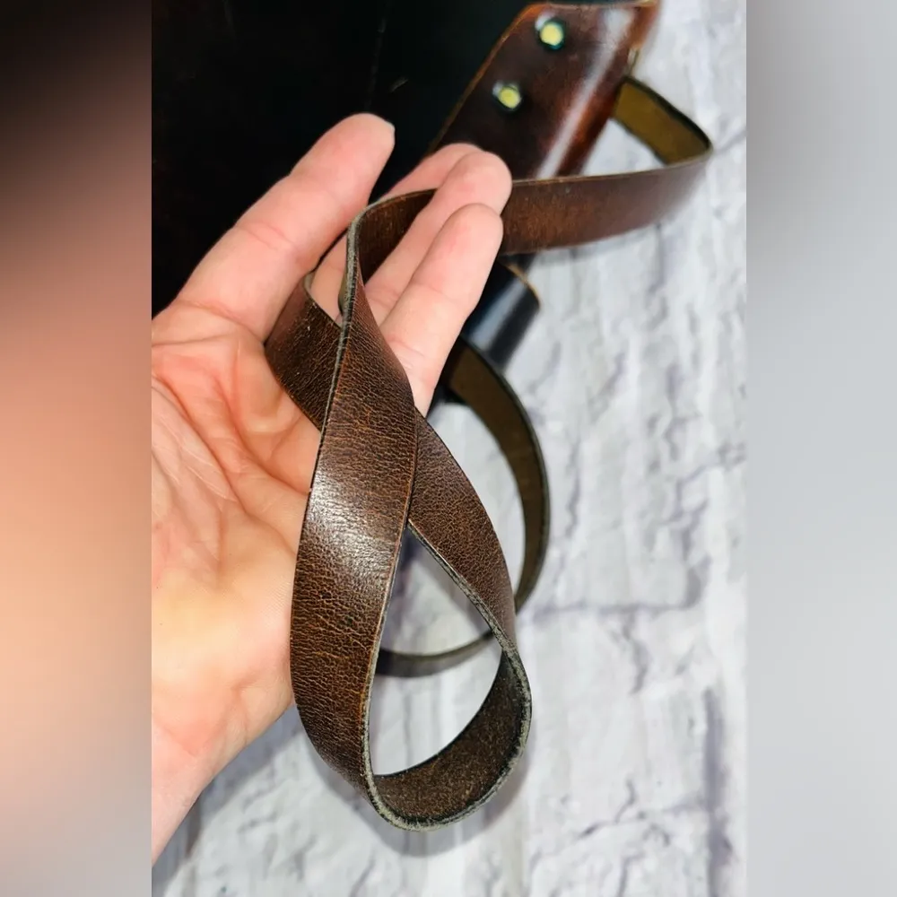 VINTAGE Leather Handbag Brown - Image 7