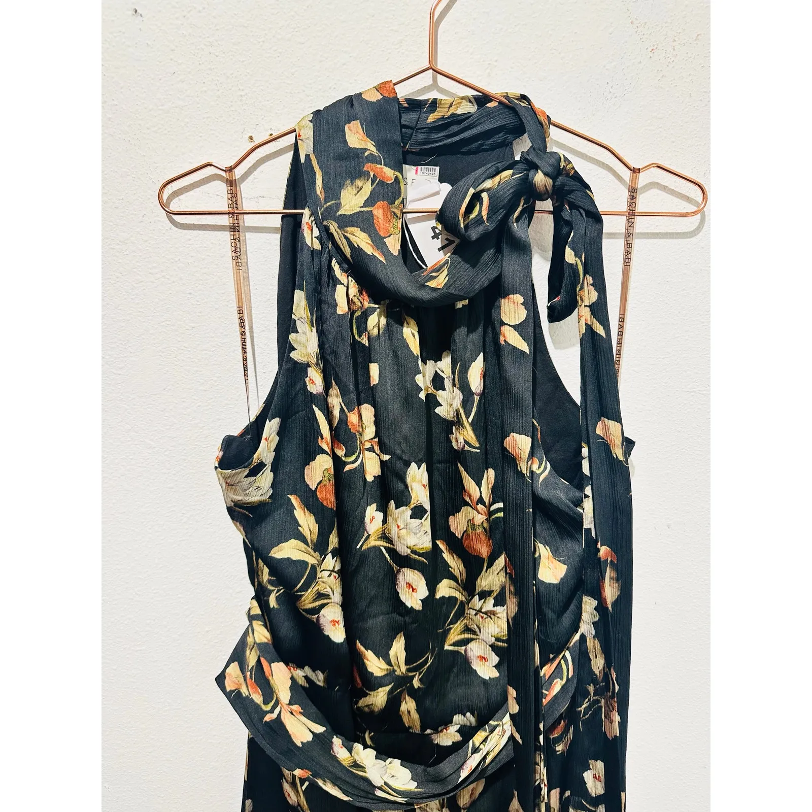 SACHIN & BABI Black White Venetia Petal Kayla Halter Neck Gown Size 14 - Image 8