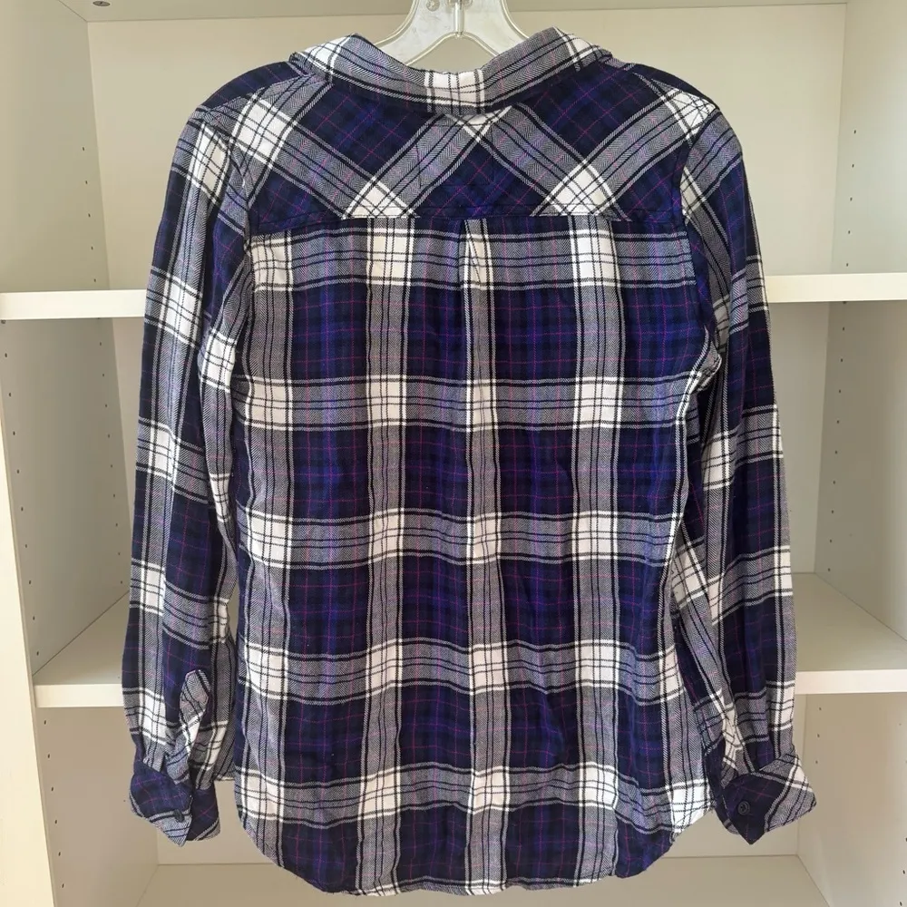 RAILS Hunter Plaid Button Up Shirt in Ultra Violet - Image 3