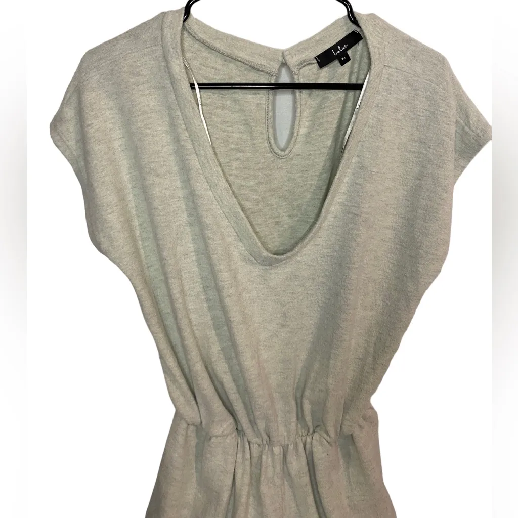 Lulu's Womens Size XL Jumpsuit cream‎ Short Sleeve Lounge Pants Jogger Sweats - Image 4