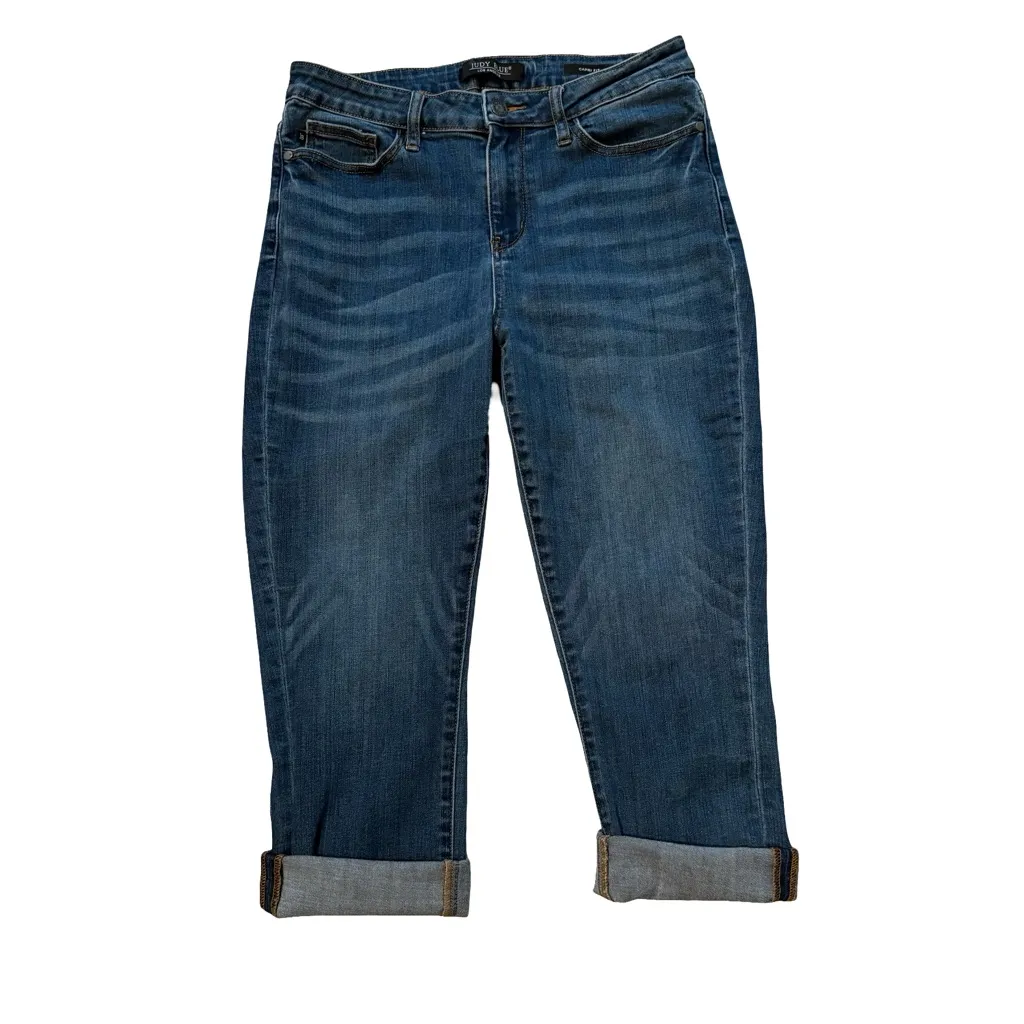 Judy Blue Capri Fit Dark Wash Stretch Denim Capris Jeans JB82154-DK Size 30 - Image 5