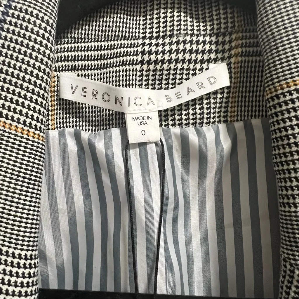 NEW NWT Veronica Beard Joshua Dickey Blazer Jacket In White Multi Houndstooth - Image 13