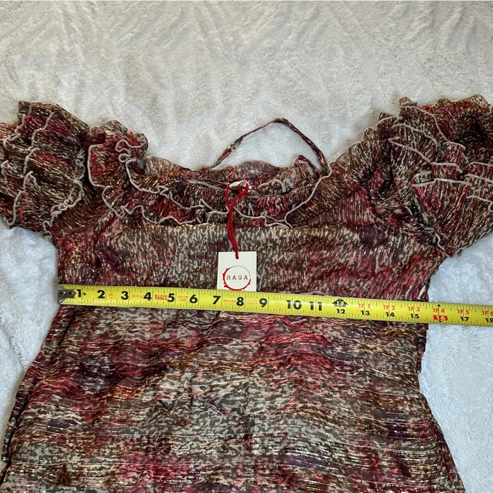 Raga Size S Romantic Gold Tan Mini Dress Cocktail Wedding Resort Rocco New - Image 5