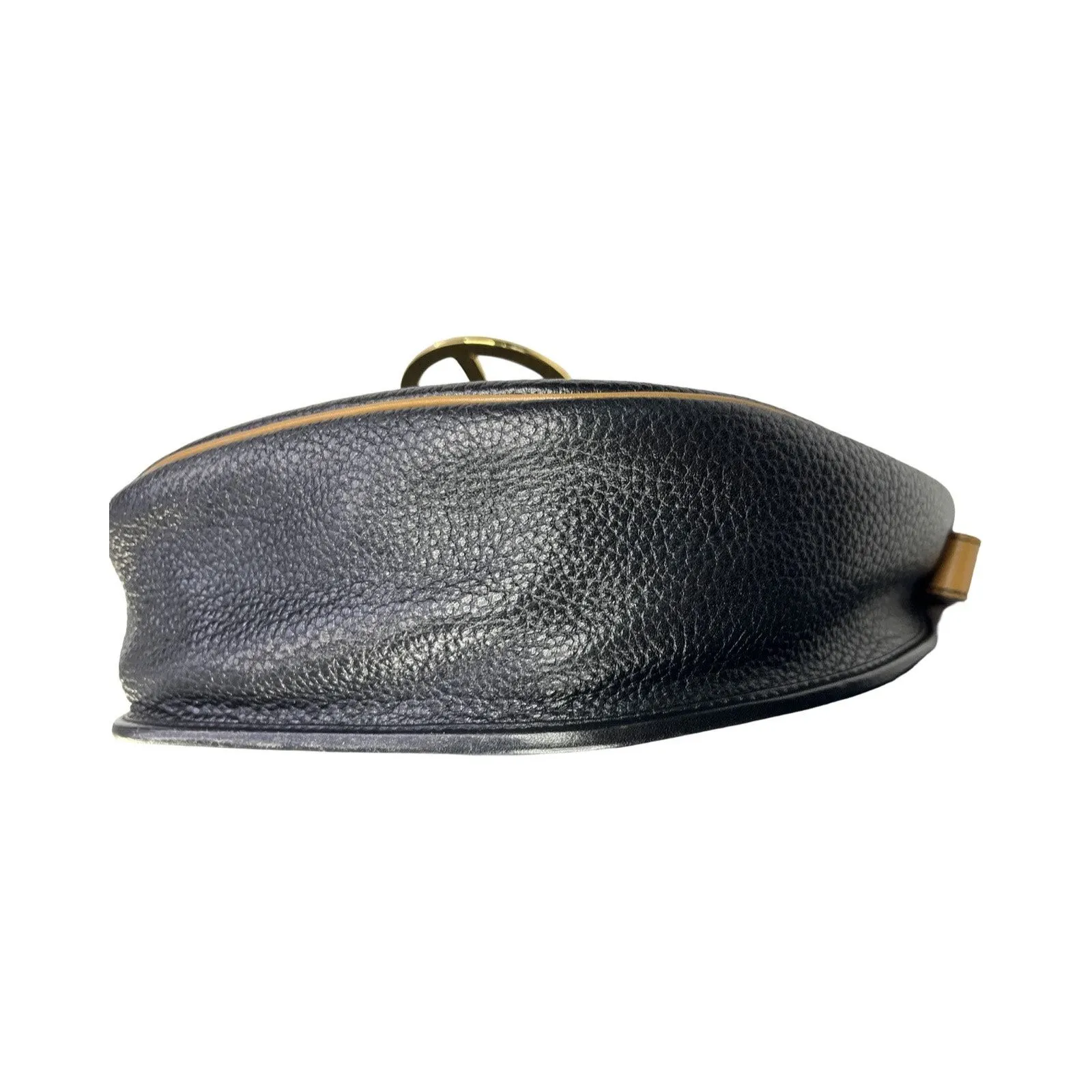 Vintage Christian Dior Black Tan Leather Crossbody Saddle Bag Snap Pouch - Image 16