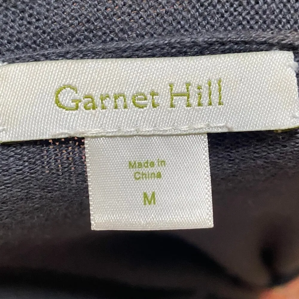 Garnet Hill Draped Waterfall Open Cardigan Fringed Hem Cotton Cashmere Gray M - Image 7