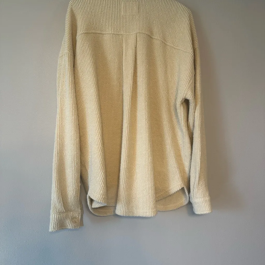 Thread & Supply Beige Ribbed Cardigan Size L - Image 6