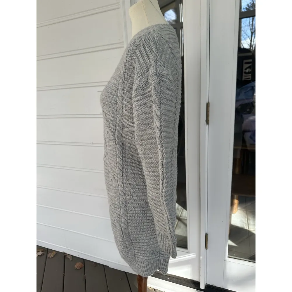 NEW GAP Cable Knit Sweater Dress Women's Size XS Gray Winter Wool Cozy Hygge - Image 7