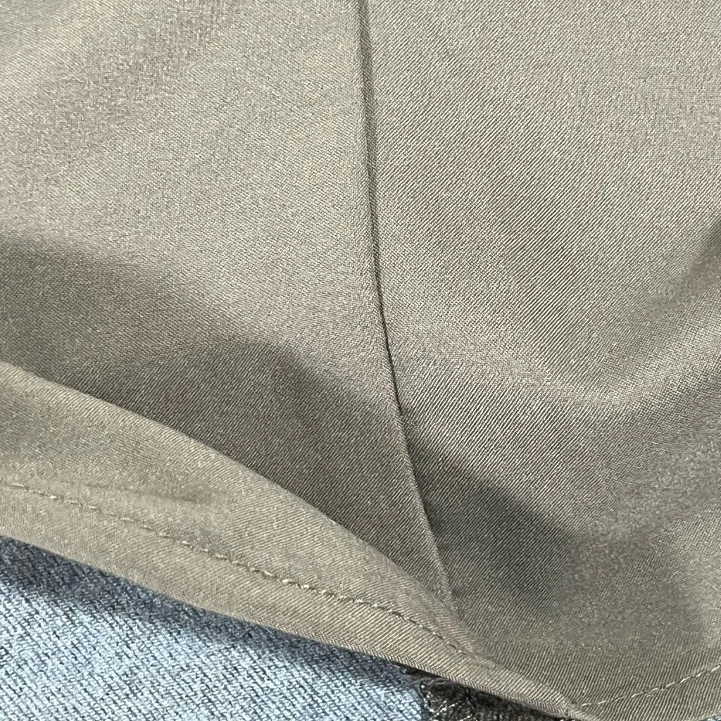 BANANA REPUBLIC FLANNEL WRAP STYLE SKIRT W/SIDE KNOT TIE 14 BACK ZIP GRAY NEW - Image 7