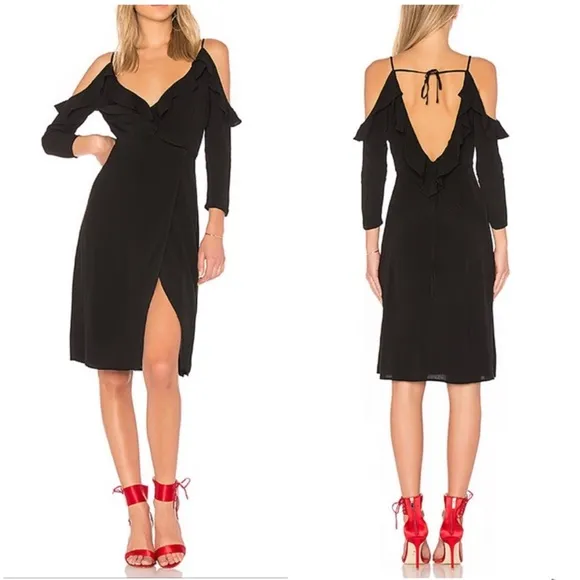 Majorelle Wrap Dress Cold Shoulder Black Size XXS - Image 2
