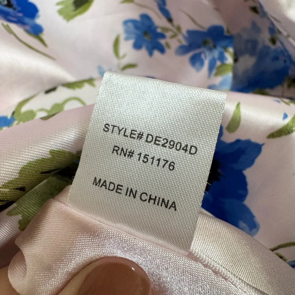 Anthropologie if By Sea Strapless Blue Floral Gown size Medium $129 Pink - Image 16