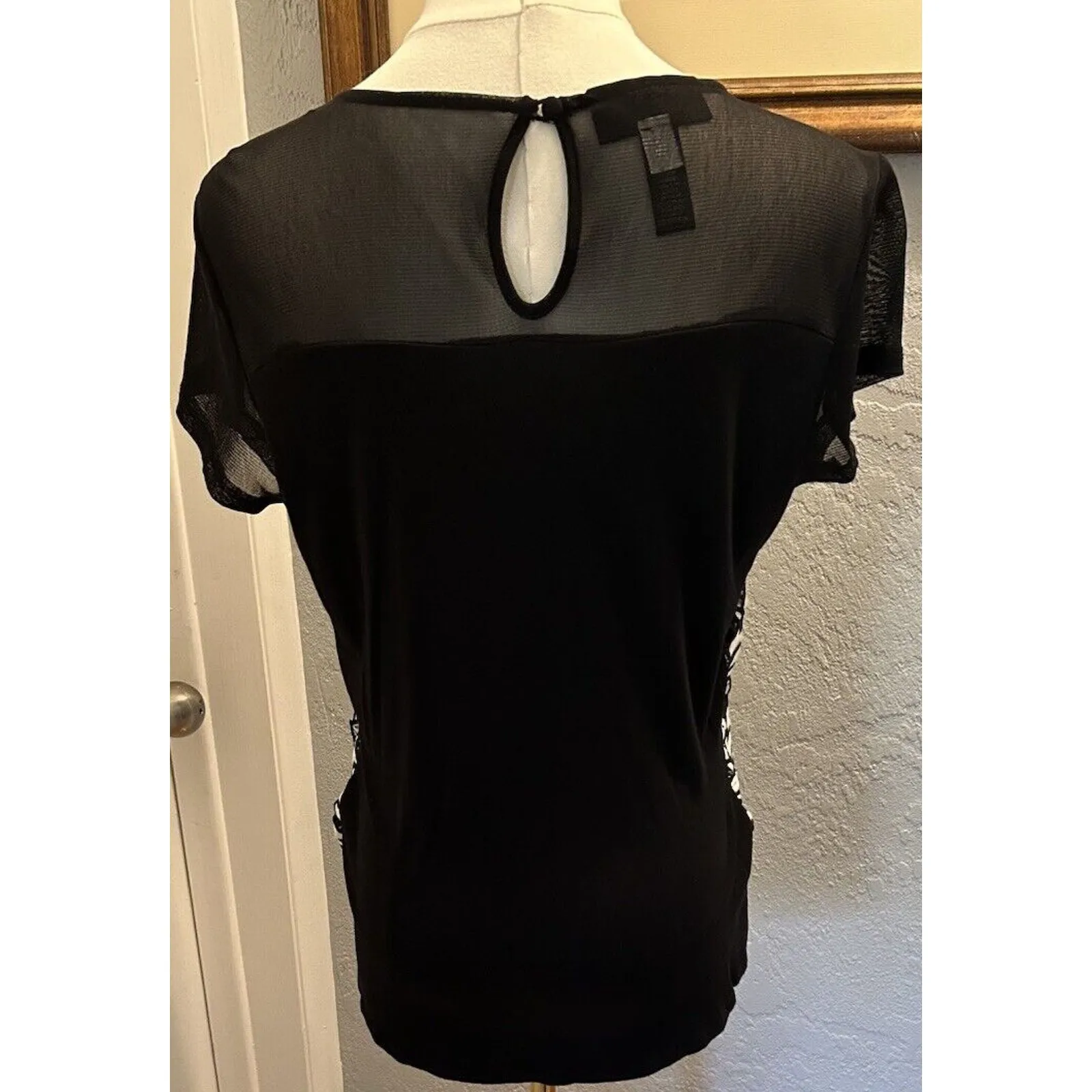 INC Petite Medium Top Layered Embroider Cap Sleeve Artsy Cottage Boho Business - Image 5