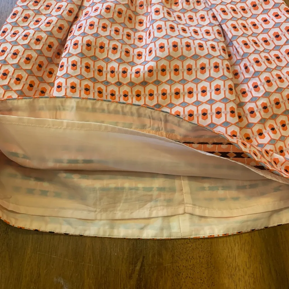 J.Crew mini Size 4 Orange Navy Gray Geometric print back zipper closure … - Image 5