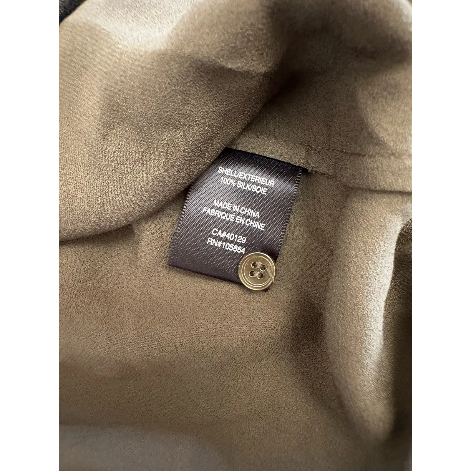 L.A.M.B.‎ 100% Silk Tunic in Olive Green Size 0 - Image 7