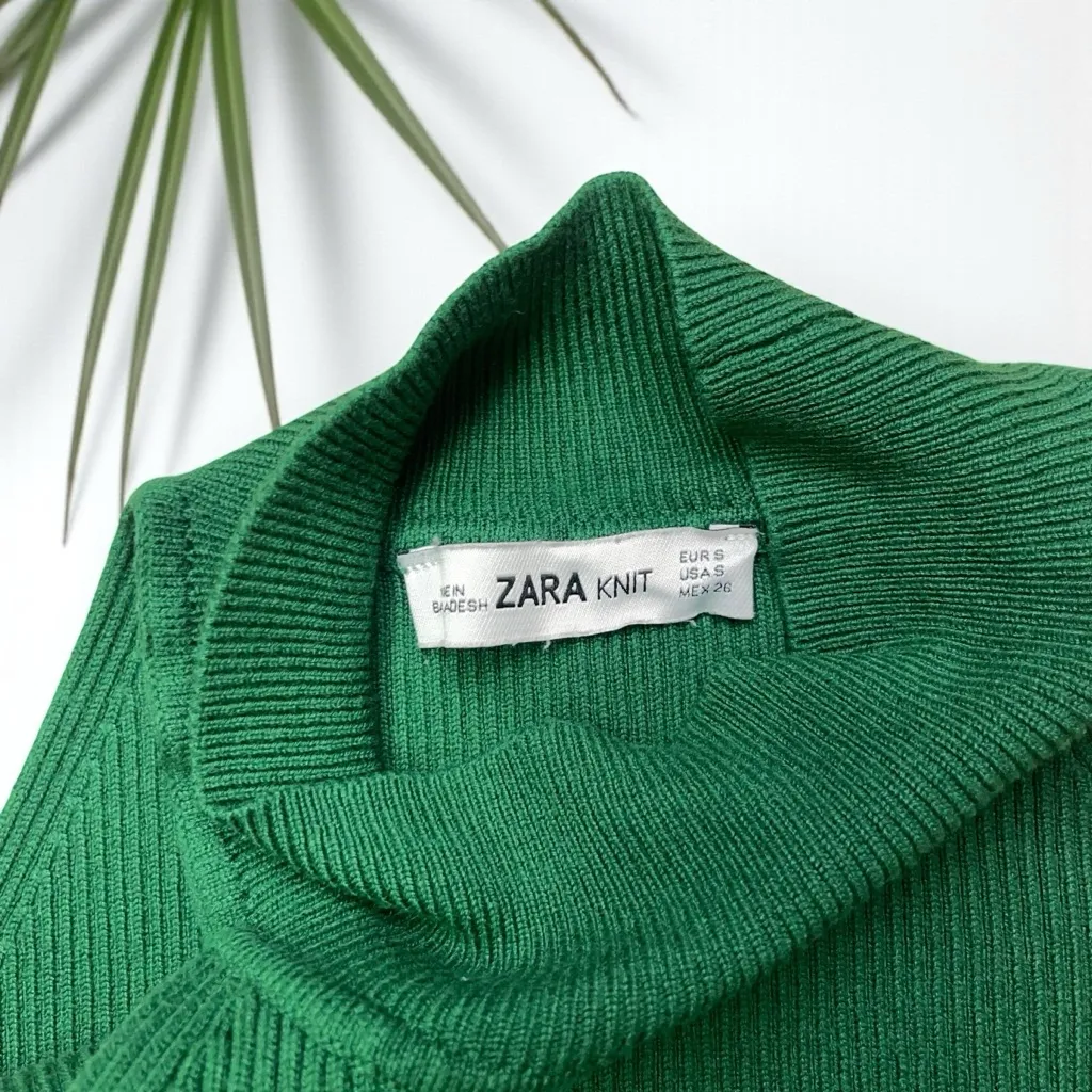Zara Ribbed Knit Halter Top in Jade Green - Image 9