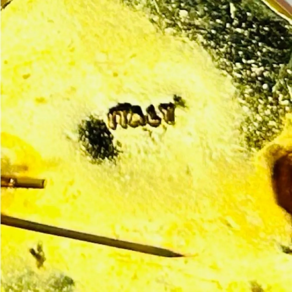 Antique Italian Micro Mosaic Brooch Floral Design Round Gold Tone Signed ITALY - Image 6