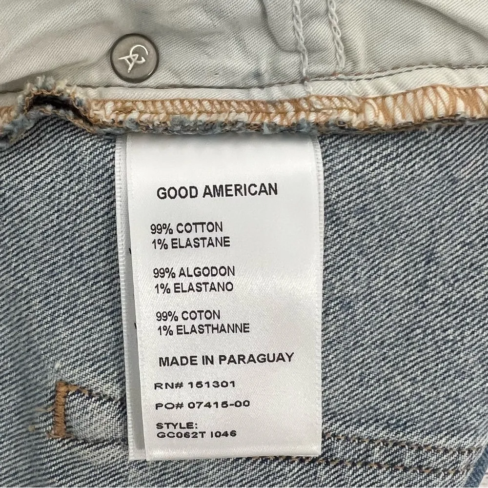 Good American Good Classic Distressed Straight Leg High Rise Jeans Size 12/31 - Image 11