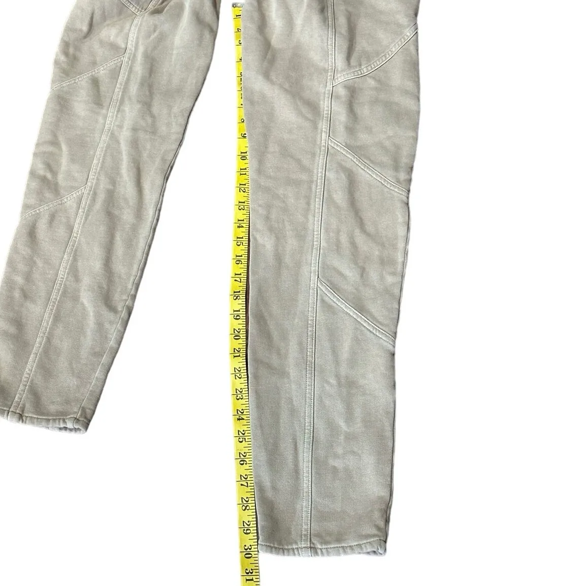 NWT Retrofête Washed Terry Pant in Beige Khaki Cotton High Rise Small NO BELT - Image 12