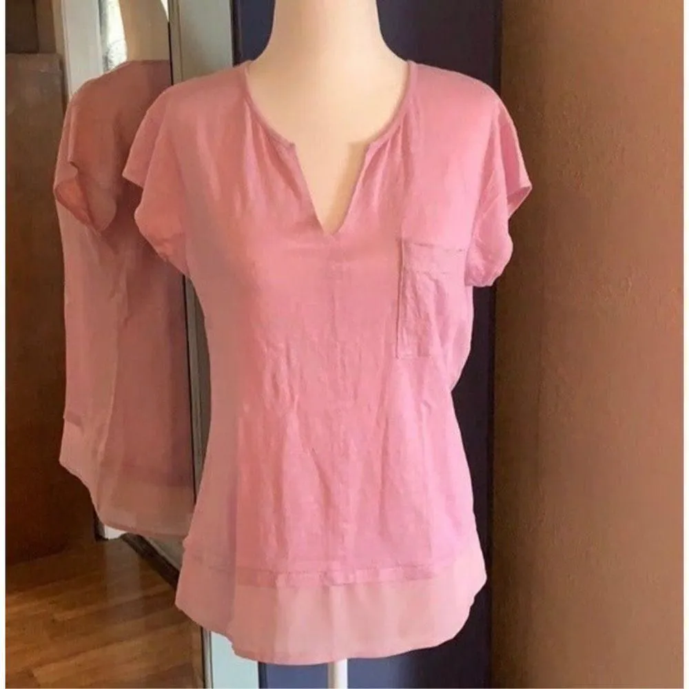 Sanctuary City Mix Linen Tee Size Small - Image 5