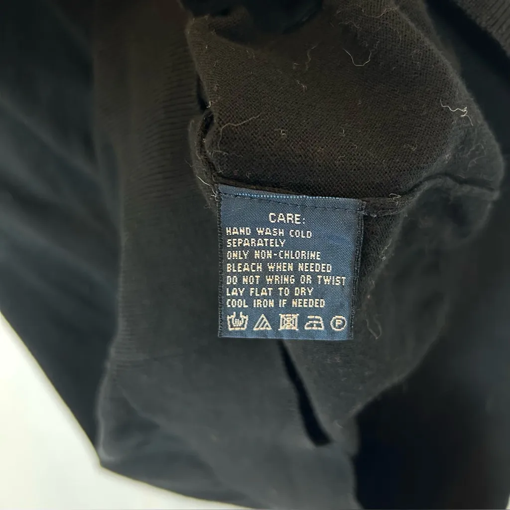 Ralph Lauren Women's Black 100% Pima Cotton Short Sleeve Button Up‎ Cardigan M - Image 5