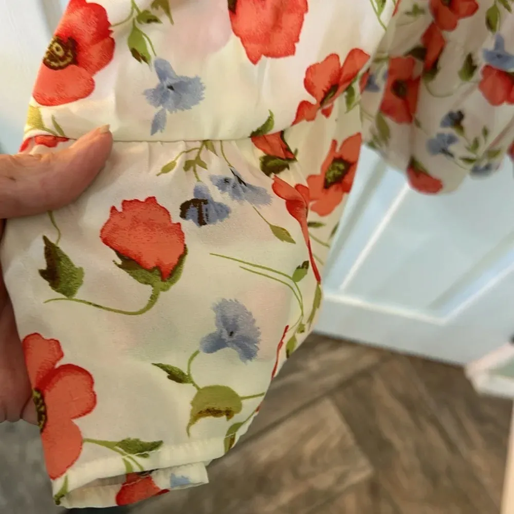 Forever 21 floral empire waste Dress Sz M - Image 6