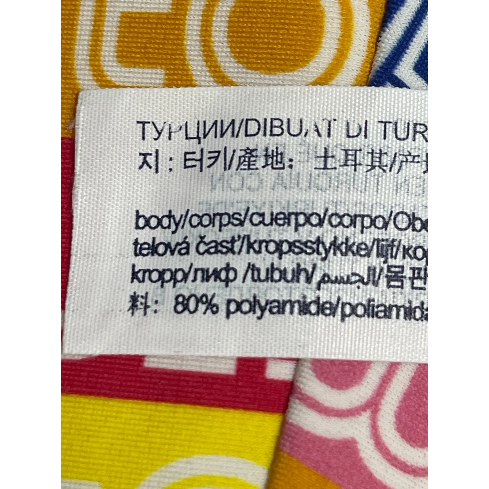 Tommy Hilfiger Rainbow Triangle Fixed Colorblock Graphic Sleeveless Bikini Set M - Image 8