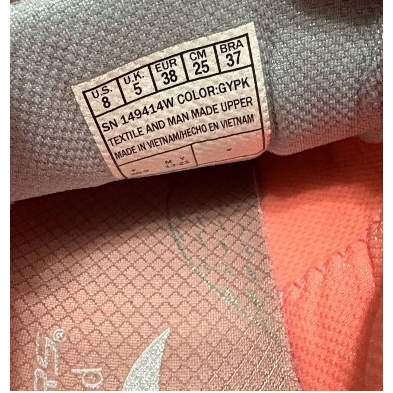 Skechers Arch Fit Comfy Wave Women's 8 Wide Shoe Sneakers Gray Pink Arch Support - Image 3