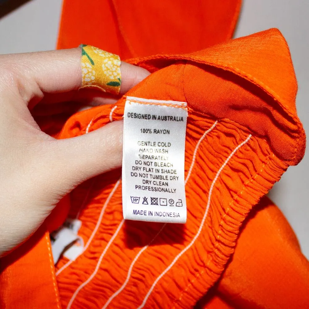 swf wanita pink fuchsia orange crop top and high rise palazzo wide leg pants set Size XS - Image 8