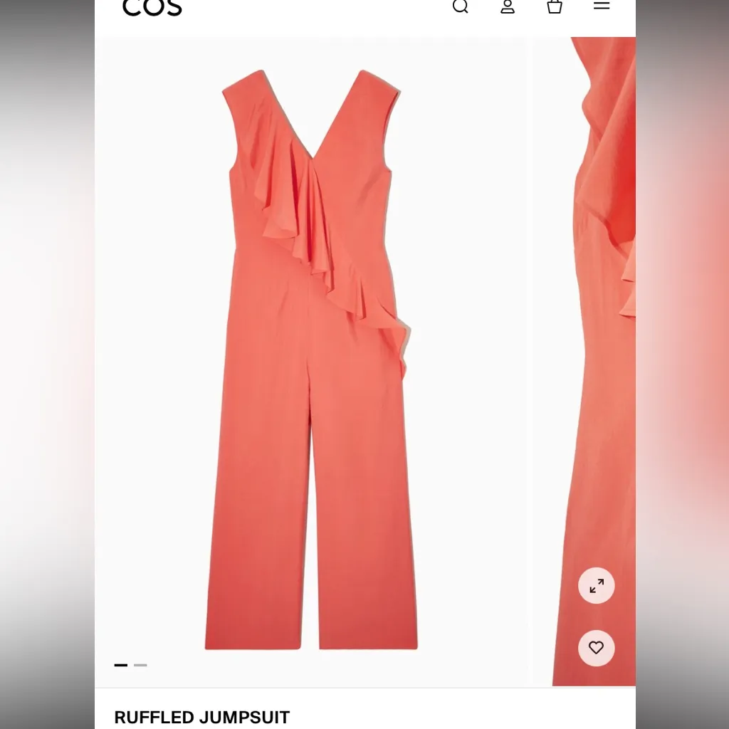 RUFFLED JUMPSUIT - ORANGE | COS fall NWT $155 casual formal boho contemporary - Image 2