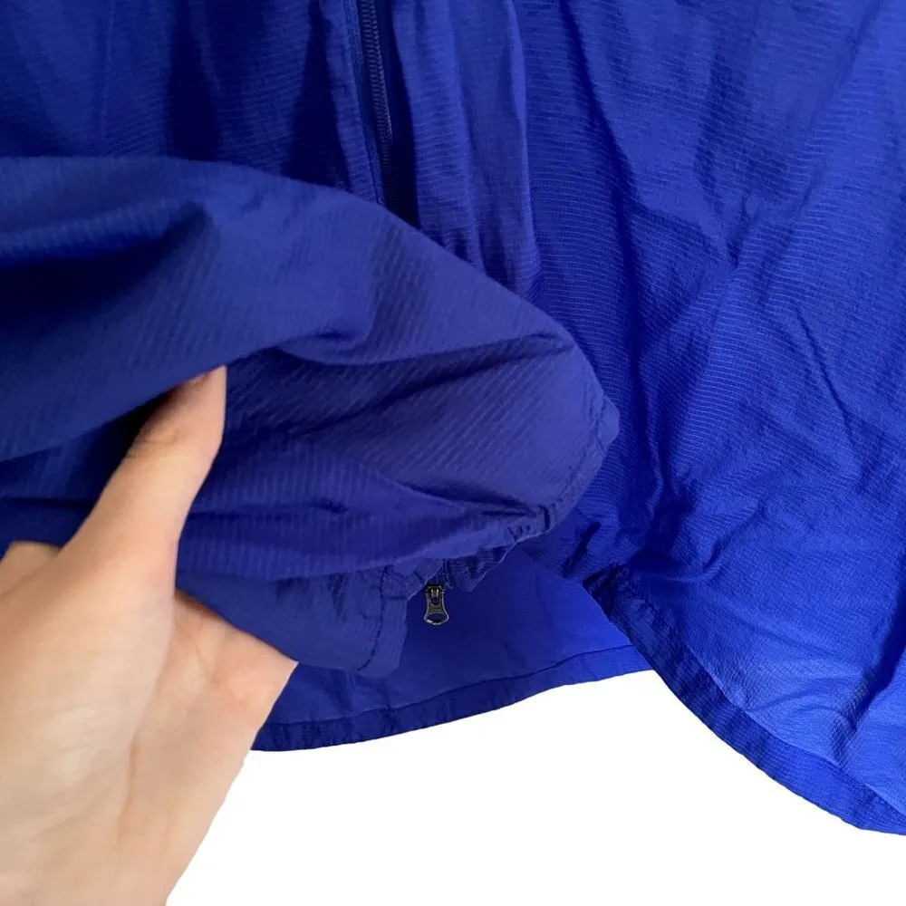 Nike blue lightweight hooded running jacket full zip pockets athletic top - Image 4