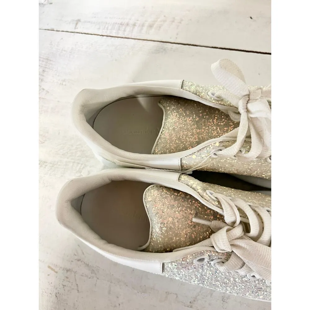 Alexander McQueen Low Top Chunky Sneaker Silver Glitter Women's Size 40E / 10 - Image 5