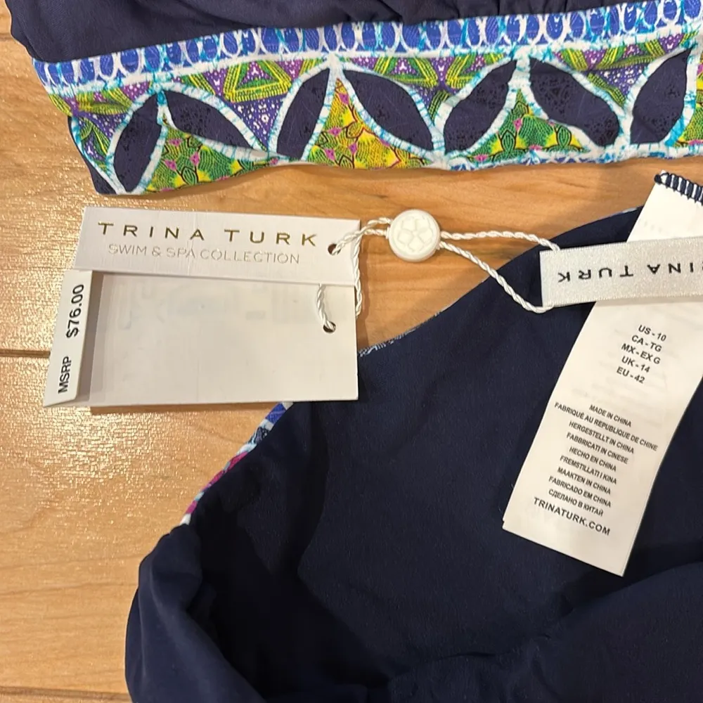 Trina Turk Navy and Multicolor Bikini - Image 5