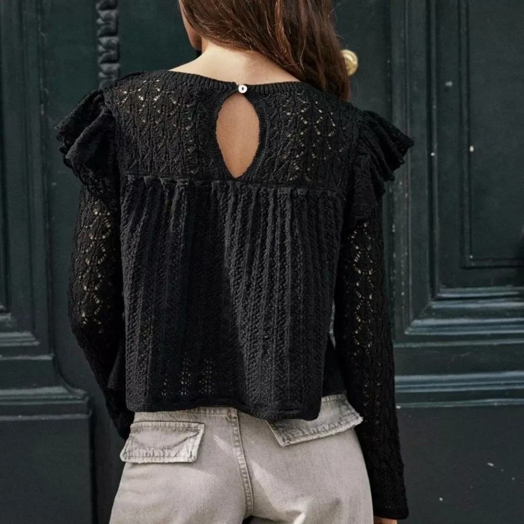Zara Elegant Black Lace Blouse - Image 2