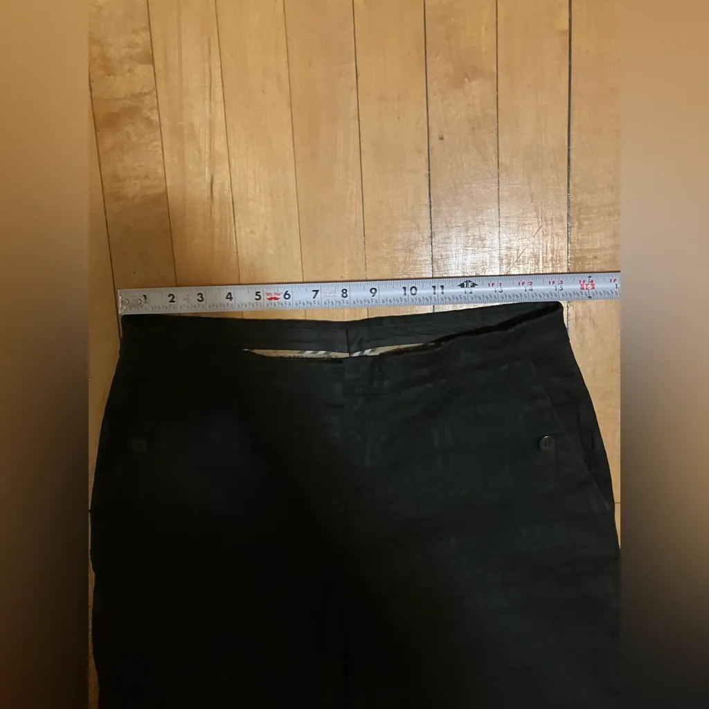 Burberry  London Solid Black Plaid Pants - Image 7