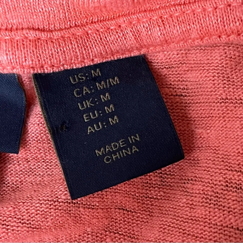 Rachel Roy Coral Linen Side Tie Top M Women’s Coastal Preppy Boho Summer Beach Pink Size M - Image 8