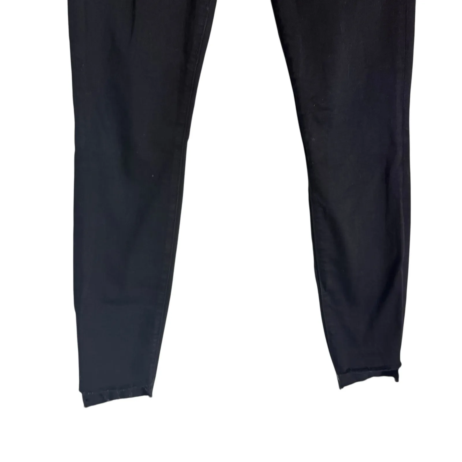 Frame Le Skinny de Jeanne Noir Black Raw Step Hem Mid Rise Jeans Size 25 - Image 3