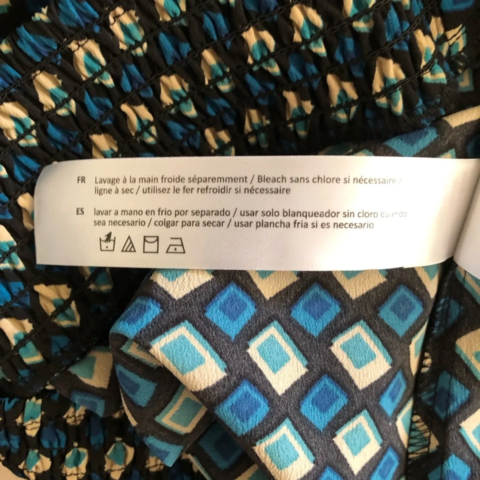 Band of The Free NWT Women’s Colette Deep Teal Diamond Print Mini Skirt Medium Black - Image 9