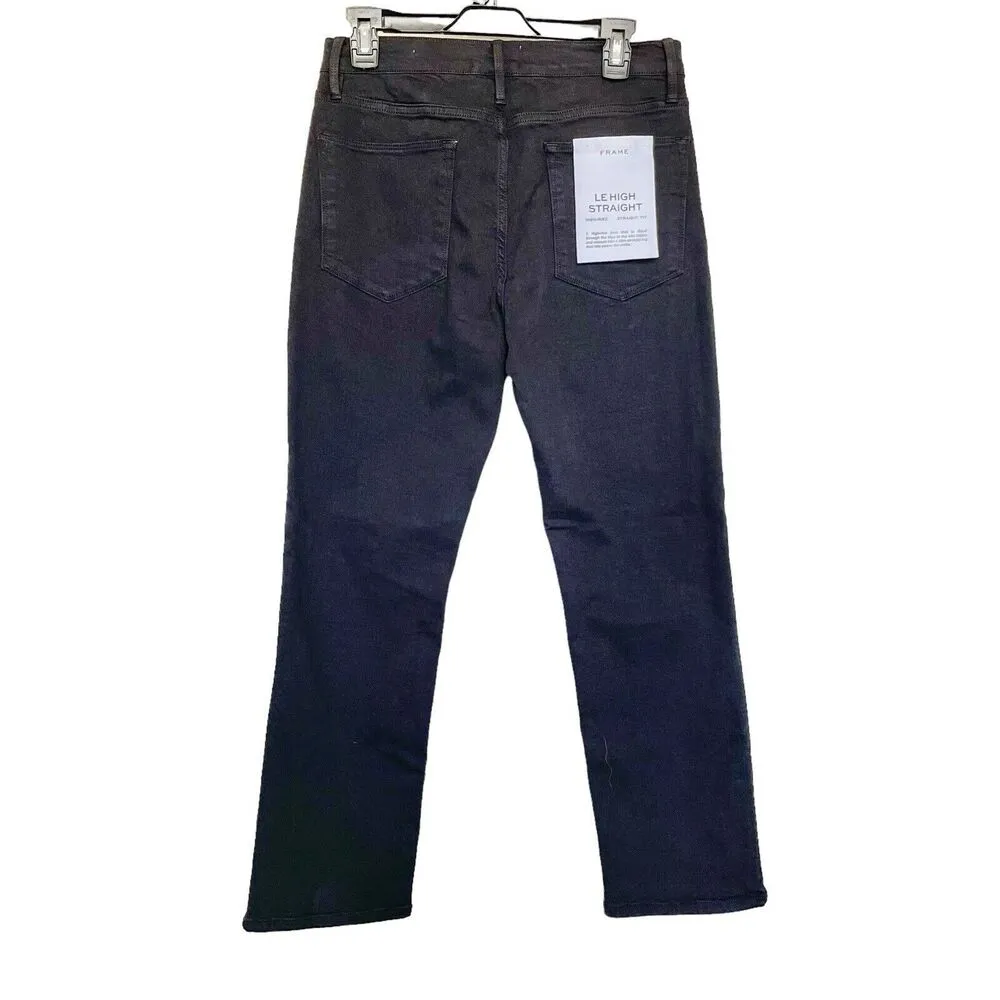 Womens Jeans Denim Size 30 High Rise Slim Straight Black Relaxed Ankle - Image 2